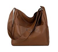 OBASDFD Multi Pocket Shoulder Bags For Women Work Tote With Strap Vintage Top-Handle Handbags Elegant Sling Bag(Brown)