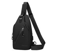 OBASDFD Petit Sac À Dos Pliable For Femme, De Poitrine, Bandoulière For Voyage, Sport, Course Pied, Randonnée(Black)