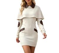 OBASDFD Robe Tricotée Élégante avec Col Châle for Une Journée 'Automne Douce Et Confortable
