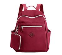 OBASDFD Sac à dos de voyage tendance for femmes, grande capacité, mini sac bandoulière(Red)