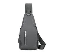 OBASDFD Sac à dos étanche for hommes et femmes - main de voyage bandoulière avec portefeuille intégré, élégant polyvalent(Grey)