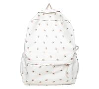 OBASDFD Sacs à main décontractés for femmes, rétro grande capacité solide doux, sac dos d'extérieur en cuir souple la mode(White)