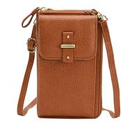 OBASDFD Sacs à main tendance for femmes - Hobo en cuir végétalien, sacs bandoulière et petits dos transparents(Brown)