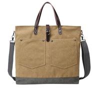 OBASDFD Sacs Cartable Élégants For Femmes, À Main Polyvalents Et Tendance Avec Plusieurs Poches Zippées, Sac De Plage(Khaki)