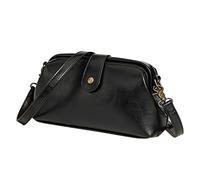 OBASDFD Shoulder Bags For Women, Women's Fashionable Soft Leather Retro One Messenger Bag(Black)