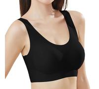 OBASDFD Soutien-Gorge Confortable sans Armatures avec Forme De Bonnet Souple Couture, Couverture Complète, Idéal for Tout Le Monde, Large Bande sous La Poitrine, Bretelles Réglables, Gris, B(Black,A)