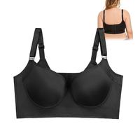 OBASDFD Soutien-Gorge Push-up lissant sans Fil avec Couverture complète et Maintien latéral(Black,42E)