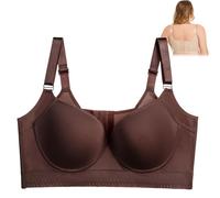 OBASDFD Soutien-Gorge Push-up lissant sans Fil avec Couverture complète et Maintien latéral(Brown,42E)