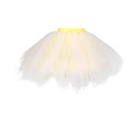 OBASDFD Women' Christmas Dance Party Patchwork Tulle Skirt Carnival Dress 2026(Beige,M)
