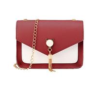 OBASDFD Women's Cat Design Fringe Small Crossbody Zipper Shoulder Messenger Bag For Phone Mobile Cover(Red)