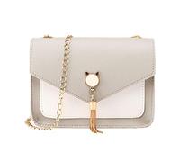 OBASDFD Women's Cat Design Fringe Small Crossbody Zipper Shoulder Messenger Bag For Phone Mobile Cover(Grey)