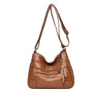 OBASDFD Women's Fashionable Middle-Age Mother Bag Large Capacity Casual Shoulder Crossbody(Brown)