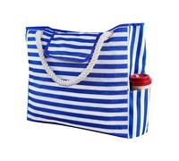 OBASDFD Women's Multifunctional Single Shoulder Canvas Shopping Bag Leisure Vacation Beach(Blue)