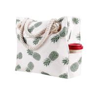 OBASDFD Women's Multifunctional Single Shoulder Canvas Shopping Bag Leisure Vacation Beach(Mint Green)