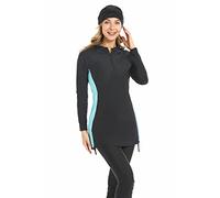 obaSeteck Maillot de Bain Modeste Femme Manches Longues - Couverture Intégrale Anti-UV et Respirant(3XL, Z11)