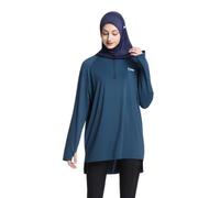 obaSeteck Muslim Womens Lightweight Running Track Jacket Workout Loose Fit Yoga Sportwear with Thumb Holes(XL,Z6)