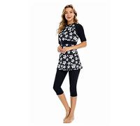 obaSeteck Rash Guard Surf Costume à Manches Courtes Maillot de Bain Burkini Maillots de Bain modestes pour Femmes modestie vêtements de Plage (L, Z3)