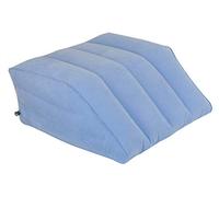 OBBO MED HR-7740 Coussin Cale Repose Jambe Gonflable, avec Valve Pratique pour Un Gonflage/Degonflage Facile, Surface en Velour ; Bleu Clair - 60 x 53 x 23 cm