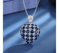 OBCPD 20 * 29mm Rubis Émeraude Saphir Collier Pendentif en Forme de cœur pour Femmes Bijoux en Pierres précieuses Cadeau féminin