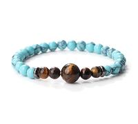 OBCPD 6mm Tiger Eye Stone Bracelets Malachite Agates Black Lava Rock Chakra Bead Energy Bracelet & Bangle Femmes Hommes Yoga Bijoux