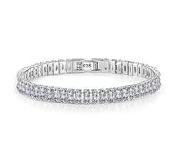 OBCPD 925 Argent Sterling 17.5CM Moissanite Diamonds Bracelets pour Femmes Bijoux de Mariage