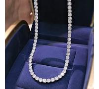 OBCPD 925 Argent Sterling 4mm Full High Carbon Diamond 5A Zircon Chain Bracelet 16-18cm Collier 45cm pour Homme