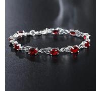 OBCPD 925 Bracelets en Argent Sterling pour Femmes Chaîne en Cristal Rouge Sauvage Dame Cadeaux de Noël Bijoux