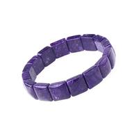 OBCPD Naturel Violet Charoite Femmes Rectangle Perles Bracelet Bijoux 12x12mm Charoïte Violette Pierre de guérison De