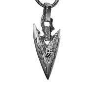 OBCPD S925 Pendentif Argent Sterling Pointe de Flèche Hommes Pendentif Argent Véritable Homme