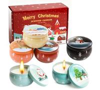 Obcxin 6 Bougie Noel Parfumée, Soja Naturel Bougies Parfumée, Bougie Parfumée Ensemble Cadeau pour L'aromathérapie, Noël, Yoga, La Saint-Valentin et Cadeau de d'anniversaire