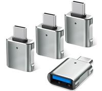 Obcxin Lot de 4 adaptateurs USB C vers USB (Lot de 4), adaptateur OTG Thunderbolt 4/3 vers compatible avec iPhone 16 15 Series MacBook Pro M4 Mac mini Galaxy S24, iPad, téléphone mobile de type C