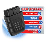 OBD2 Bluetooth 5.0 Scanner de Diagnostic de Voiture sans Fil, Test de fumée légère Moteur Test de Performance, Lecteur de Code de Panne de Moteur pour iOS et Android (Noir)