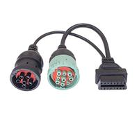OBD2 Outil de diagnostic 16 broches Câble J1708 J1939 Connecteur OBD vers OBD2 6 broches 9 broches pour voiture camion