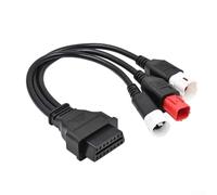 OBD2 Rallonge Adaptateur Mâle vers Femelle 3 Broches / 4 Broches / 6 Broches vers 16 Broches pour Honda & Véhicules - Construction en Caoutchouc Durable Diagnostic