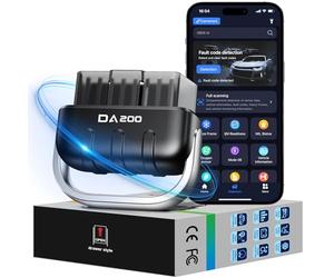 OBD2 Scanner, Bluetooth Valise Diagnostic Auto français, Inspection du Moteur, Test des Émissions d'Échappement, Guide d'entretien IA et Rapport PDF, Compatible avec iOS et Android
