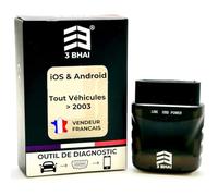 OBD2 Valise Diagnostic Auto Bluetooth + Support Technique - Effacer Les Codes ERREURS - OBD2 Diagnostic français - Android et iPhone - Vendeur Francais