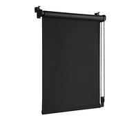 OBdeco Store enrouleur occultant thermique,50x130 cm,Noir,Sans perçage,Avec revêtement de la même couleur,Certifié Öko-TEX Standard 100,Klemmfix,Pour fenêtre et porte