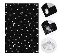 OBdeco Store thermique 100 % occultant - Protection solaire - Pour fenêtre de toit Velux - Protection contre la chaleur sans perçage - Avec ventouses - Motif lune et étoiles - 60 x 78 cm - Pour MK04