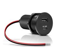 Obeaming Aluminium 118W Prise USB 12V Camping-Car Chargeur, Double Port PD3.1 100W et QC3.0 18W, pour Bateau Marine Camion Caravane Véhicule (118W, 1)