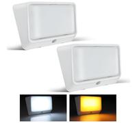 Obeaming Éclairage de Porche Extérieur Camping-Car 12V LED Lampe avec Interrupteur 410LM 2CCT et Veilleuse Rouge IP66 Étanche pour Caravane Camion Auvent (2)