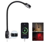 Obeaming Lampe de lecture 12 V pour camping-car, spot flexible avec chargeur USB-C intégré à intensité variable 4000 K et veilleuse rouge pour bateau, camping-car, caravane, camping-car, DC12-24 V