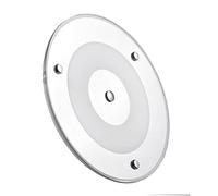 Obeaming Plafonnier LED 12V Camping-Car Dimmable Panneau Lumineux pour Bateau Camion Van Éclairage Intérieur, 185mm 9W 24V Montage en Surface avec Blanc Chaud/Lumière Bleue, Interrupteur Tactile