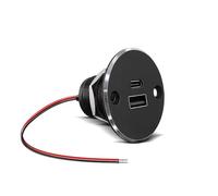 Obeaming Prise USB 12V Chargeur Camping-Car, Tout en Aluminium Double Port Prise USB-C 24W PD3.0 et QC3.0 pour Bateau Marine Camion Caravane Véhicule (Plus Grand 1)