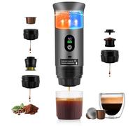 obecilc Machine à expresso portable 3 en 1 707GRE | 20 bars, à chauffage intégré, 92 °C, câble de recharge USB et voiture, batterie 7500 mAh, pour camping, voyages, bureau