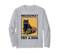Obedience Try A Dog Cat Lover Kitten Funny Cat Manche Longue