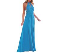 OBEEII Femmes Robe de Soirée Sexy V-Col sans Dos Robes Élégante Multi-Way Bandage Dress pour Ceremonie Mariage Demoiselle d'honneur Cocktail Prom Fête Bleu L
