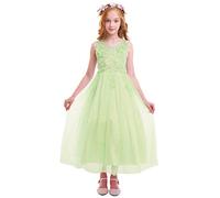 OBEEII Fille Robe d’été Robe Florale Longue Jupe Tutu Princesse sans Manche pour Première Communion Mariage Demoiselle d'honneur Fête Anniversaire Cérémonie Soirée Dance Prom Baptême 15-16 Ans