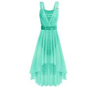 OBEEII Robe Patinage Artistique Femme Justaucorps San Manches en Velours Gymnastique Robe a Paillettes de Danse Classique Ballet Skating Costumes de Danse Tenue Vert B S