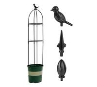 Obelisk Trellis - Garden Plant Support Tower | Metal Frame with Rust Resistant Coating, Decorative Vertical Growing Structure, Outdoor Plant Holder for Patio Yard Landscaping
