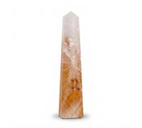 Obélisque de cristal de guérison énergisé Prajet, environ 8,9 cm. Crayon de cristal naturel, obélisque de guérison, pour grille énergétique, correction Vastu, protection (Crystal Lithium)